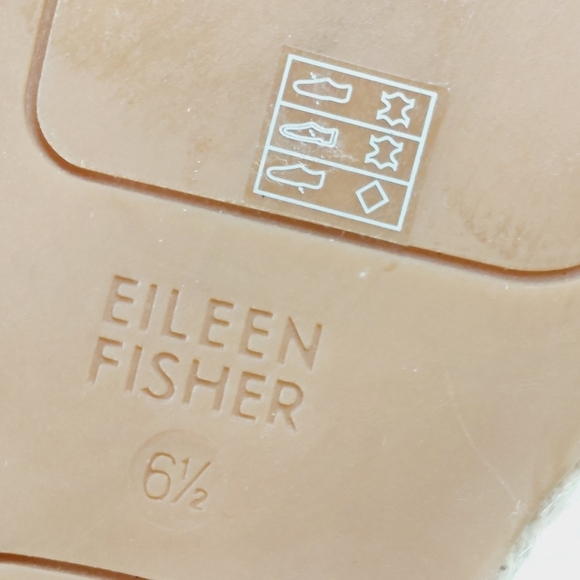 NEW Eileen Fisher Tan Leather Lace Up Back Zip Closed Toe Espadrilles V473 - Picture 10 of 11